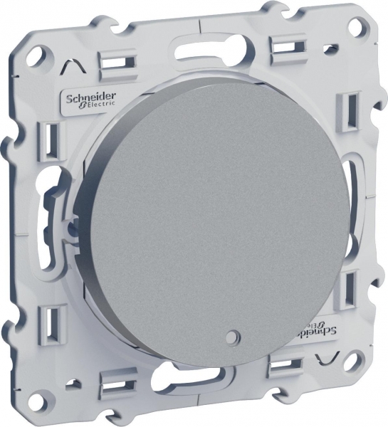 Schneider Electric ODACE Алюминий Переключатель механизм 1-клавишный с LED-подсветкой (Подсветка не входит в комплект) S53R263
