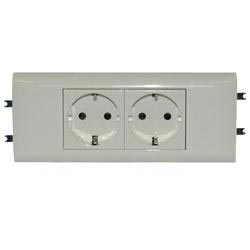 Розетка DLP65 немецкий стандарт 2X2К+З без зажимов Legrand  Mosaic  77432