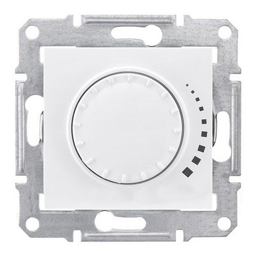 Schneider Electric Sedna  Белый Диммер механизм поворотный индуктивный 230В,  60-325 Вт/ВА IP20 скрытая установка SDN2200421