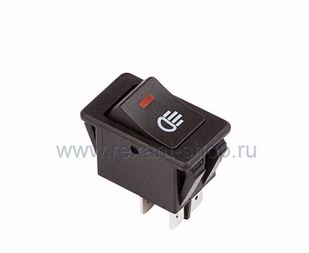 Выключатель клавишный 12V 35А (4с) ON-OFF  с красной LED подсветкой  (ASW-17D)  REXANT 36-4440