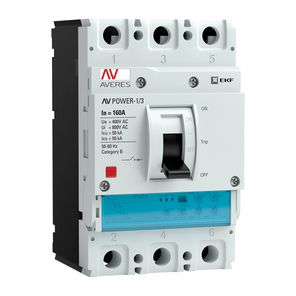 Выключатель Автоматический  3П   160А  50кА  AV POWER-1/3 ETU2.0 AVERES  EKF