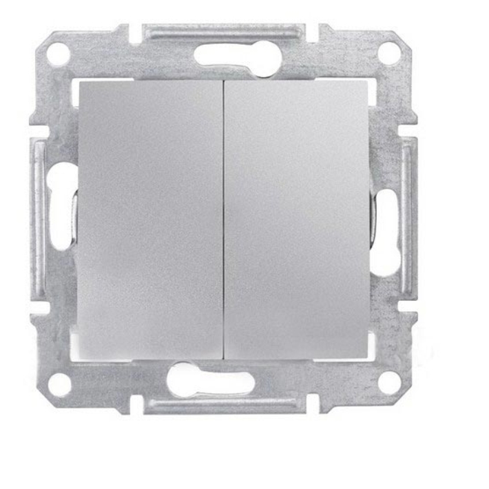 Schneider Electric Sedna Алюминий Выключатель механизм 2-клавишный 10А IP20 скрытая установка SDN0300160