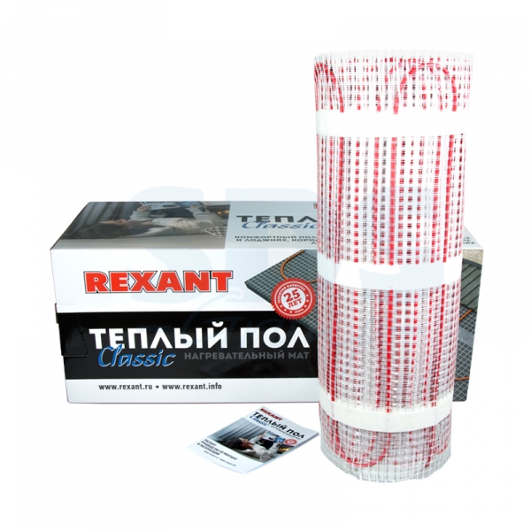 REXANT Тёплый пол (нагревательный мат)  Classic RNX-15,0-2250 (площадь 15,0 м2 (0,5 х 30,0 м)), 2250 Вт, двухжильный с экраном 51-0527-2