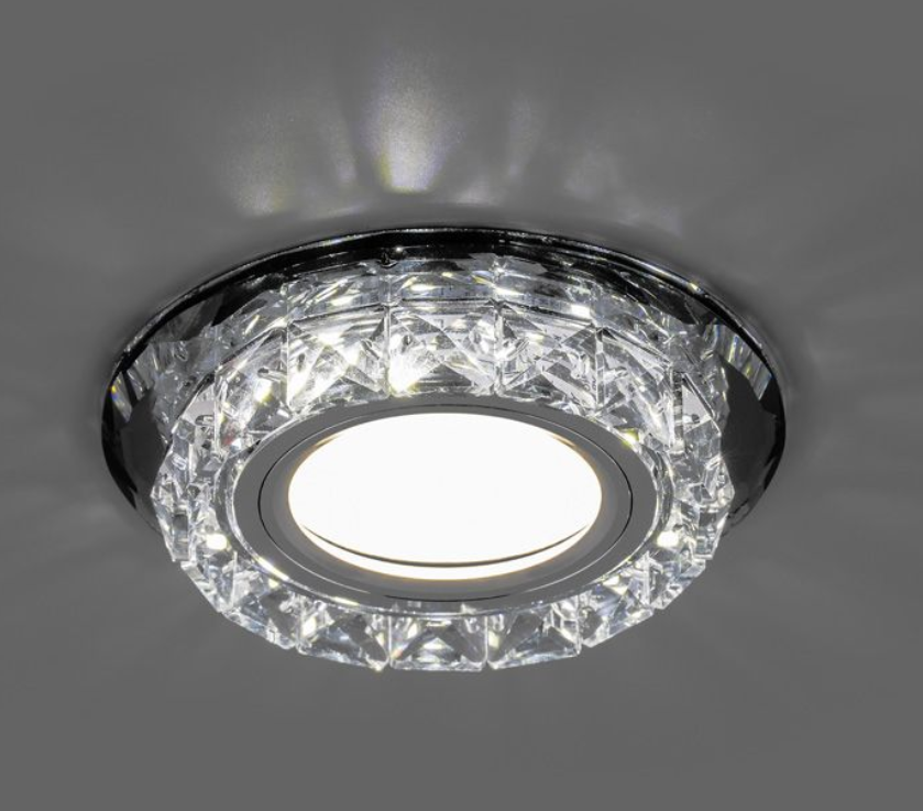 Светильник точечный Feron CD878 потолочный MR16 G5.3 прозрачный с белой LED подсветкой