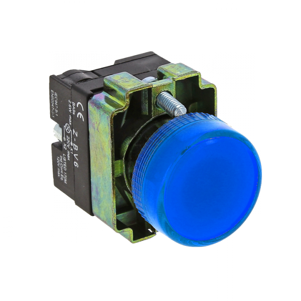 Лампа сигнальная BV66 синяя EKF