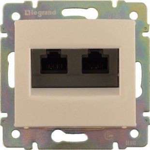 Legrand Valena  Слоновая Кость Розетка механизм компьютерная 2-местная с захватами RJ45 UTP категория 5е  /774131 (кратно 10)