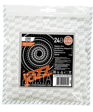 Лента светодиодная Jazzway  IP20  24V  18Вт/м  6000KPLS PRO 2835/168-24V   5м