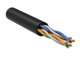 U/UTP категория 5E 4х2х24AWG solid LDPE черный  Кабель витая пара (кратно 100) ITK