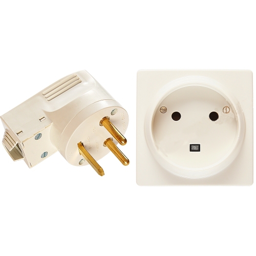 Legrand  Quteo  Белый Розетка 2К+З шторки + вилка 32А, открытая установка 782222