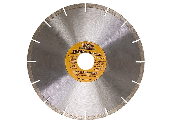 Диск алмазный SPARTA EUROPA Standard 180 х 22,2 мм, сегментный, сухая резка,  73167