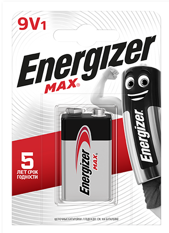 Элемент питания ENERGIZER 522/9V MAX BP1 E300115900 (кратно 1)