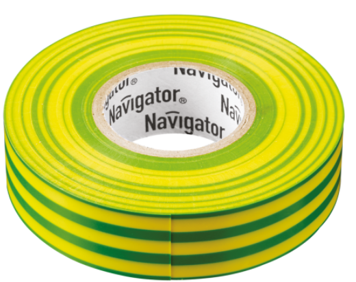 Изолента ПВХ желто-зеленая 19мм 20м Navigator  NIT-A19-20/YG 71 115