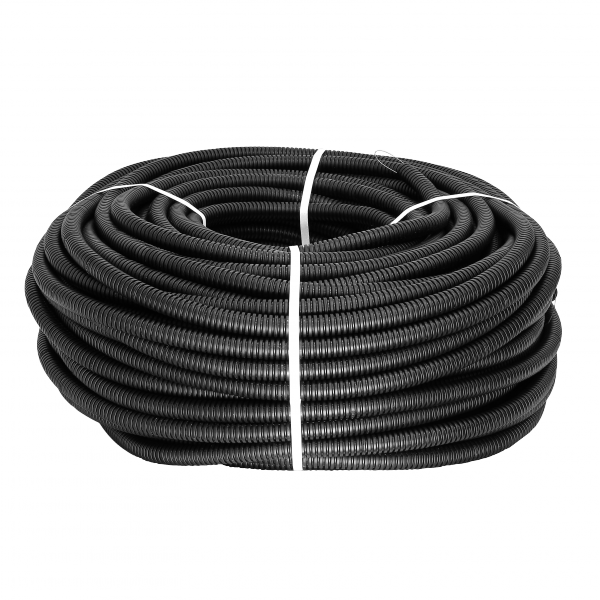 Труба гофр. ПНД Plast с зондом d32мм (25м.) черная EKF PROxima (кратно 25)