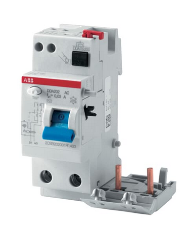 Блок дифференциального тока  2П  40А  ABB  тип AC  2 модуля DDA202 AC-40/0,1 /2CSB202001R2400/