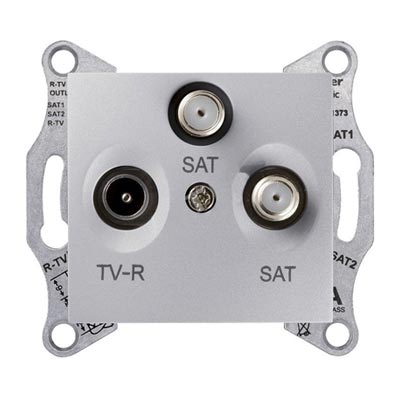 Schneider Electric Sedna Алюминий Розетка механизм  RTV/SAT/SAT оконечная 1dB IP20 скрытая установка SDN3502160