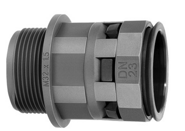 Муфта труба-коробка DN 12 мм, М20х1,5, полиамид, цвет черный, DKC PAM12M20N