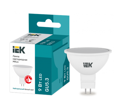 Светодиодная лампа  IEK  MR16  9Вт  230В  4000К  GU5.3