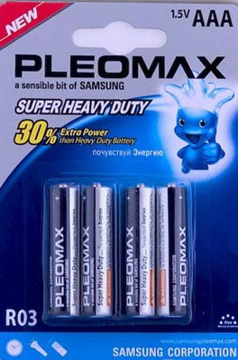 Элемент питания Pleomax R03 BP4 (кратно 4)