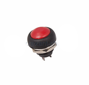 Выключатель-кнопка  250V 1А (2с) (ON)-OFF  Б/Фикс  красная  Micro (PBS-33В)  REXANT 36-3050