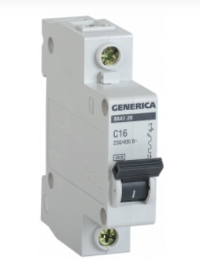 Выключатель автоматический  1П  20А  характеристика C  4,5кА  GENERICA