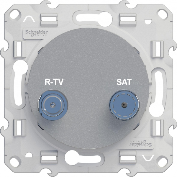 Schneider Electric ODACE Алюминий Розетка механизм R-TV/SAT проходная S53R456