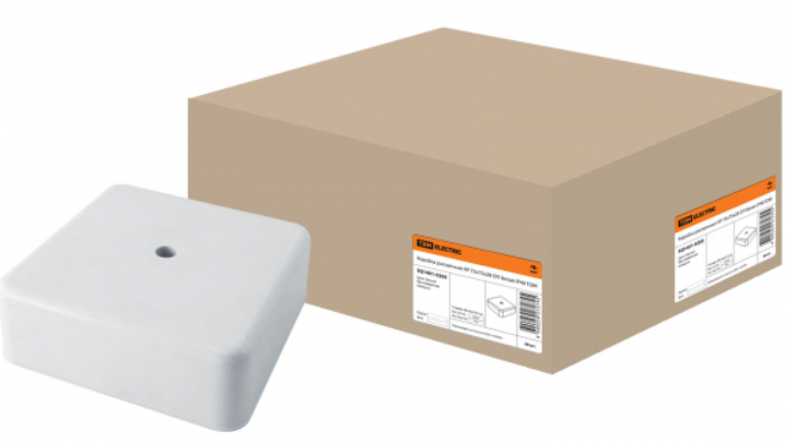 Коробка распаячная КР 75х75х28 ОП белая IP40 TDM SQ1401-0205
