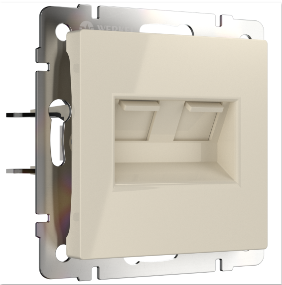 Werkel Слоновая Кость Розетка Механизм телефонная RJ-11 и Еthernet RJ-45 WL03-RJ11-45-ivory