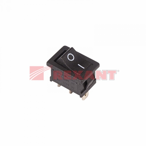 Выключатель клавишный 250V 6А (3с) (ON)-ON черный  Б/Фикс  Mini  (RWB-202, SC-768)  REXANT 36-2140