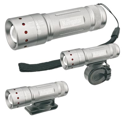 Фонарь светодиодный Navigator NPT-B01-3AAA универсальный велосипедный с фокусировкой  94 964