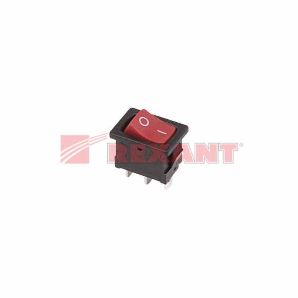 Выключатель клавишный 250V 6А (3с) ON-ON красный  Mini  (RWB-202, SC-768)  REXANT 36-2131