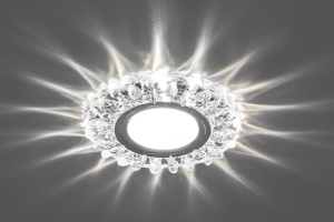 Светильник точечный Feron CD916 потолочный MR16 G5.3 прозрачный с белой LED подсветкой