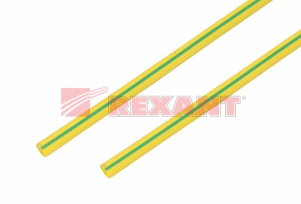 8.0 / 4.0 мм 1м термоусадка желто-зеленая  REXANT 20-8007