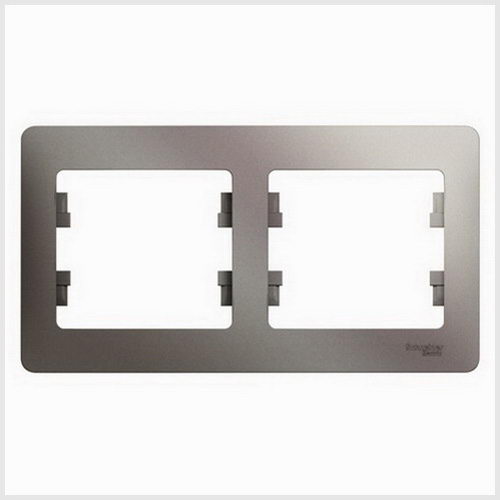 Schneider Electric Glossa Платина Рамка 2-местная горизонтальная IP20 скрытая установка GSL001202