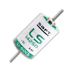Аккумулятор Saft LS14250/350 CNA 3.6V Litium (1/2AA) 14,4 х 25 с выводами