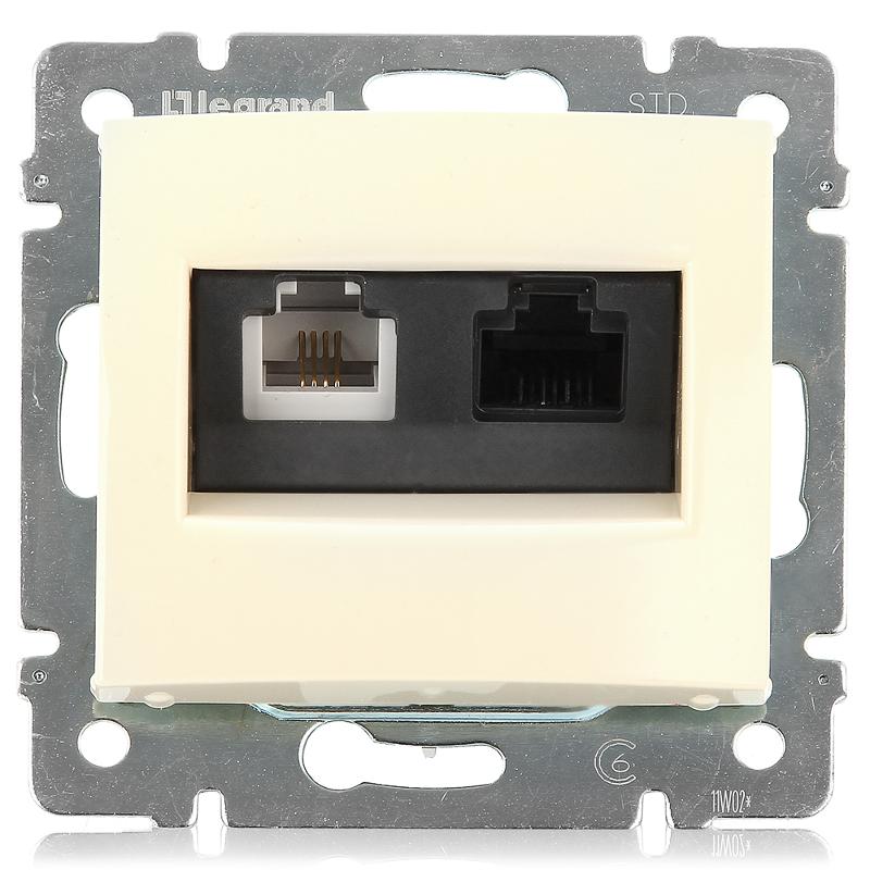 Legrand Valena  Слоновая Кость Розетка механизм RJ11RJ45 UTP категория 6 774180 694260 индивидуальная упаковка DIY
