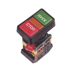 Арматура светосигнальная TDM PPBB-30N неон кнопка пуск-стоп 1з+1р 