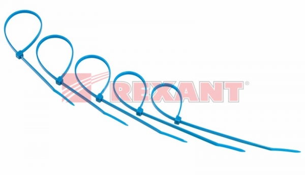 Хомут (стяжка) нейлон  4.0 х 200  синий  (25шт)  REXANT () 07-0205-25 07-0205-25