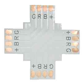 Ecola LED strip connector гибкая соед. плата X для зажимного разъема 4-х конт. 10 mm уп. 5 шт. /SC41FXESB/