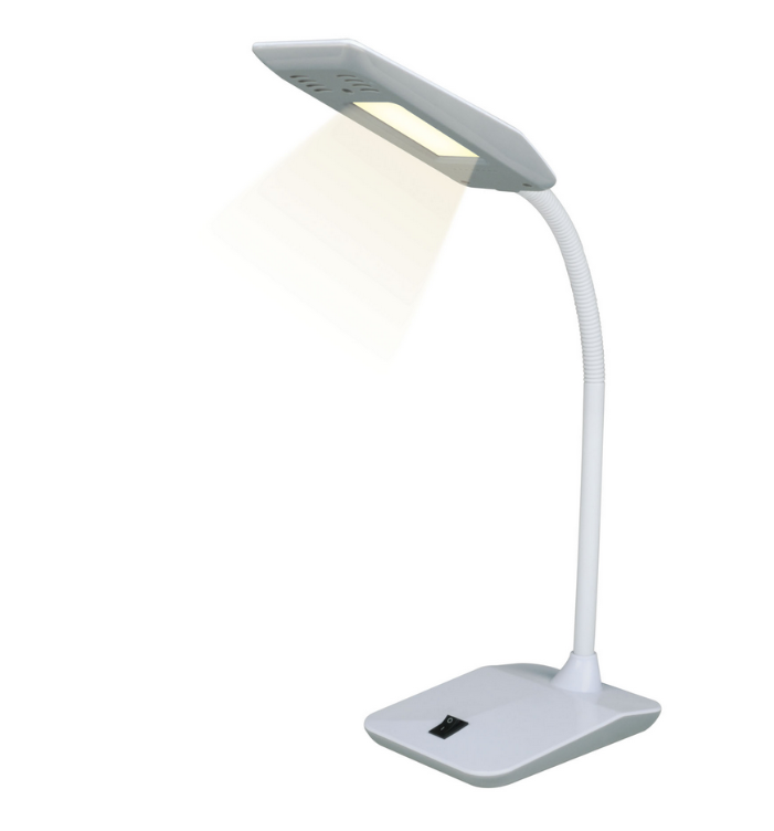Светильник настольный TLD-545 Grey-White/LED/350Lm/3500K 4W. Механический выключатель. Серый с белым. ТМ Uniel