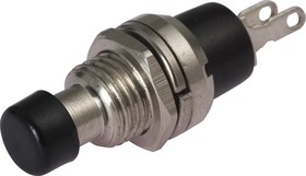 Выключатель-кнопка  металл 220V 2А (2с) (ON)-OFF  Ø7.2  черная  Micro (RWD-301, PBS-10B)  REXANT 36-3311