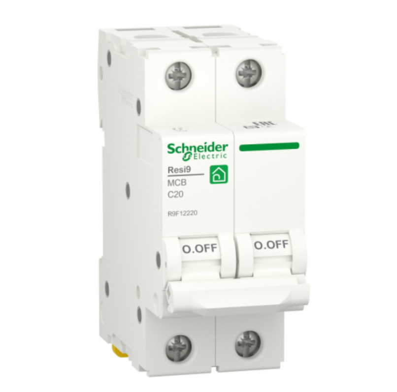 Выключатель автоматический  2П  20А  характеристика С (АВ)   6000A  Schneider Electric RESI9  R9F12220 