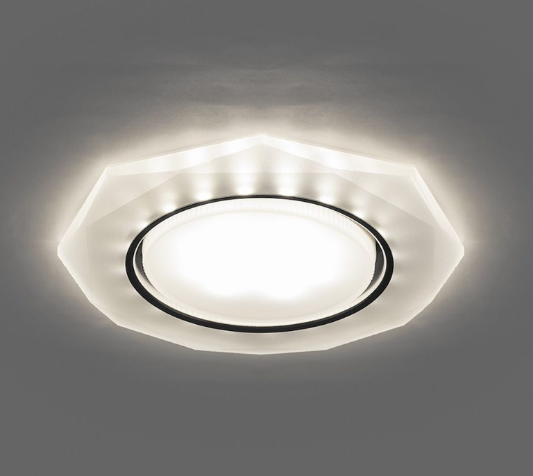 Светильник точечный Feron CD5021 20LED*2835 SMD 4000K, 15W GX53, без лампы, белый матовый многоугольник
