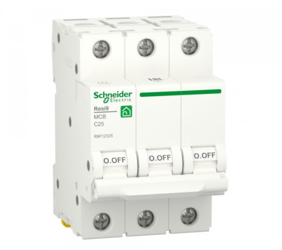 Выключатель автоматический  3П  25А характеристика С  6000A (АВ) RESI9 Schneider Electric R9F12325