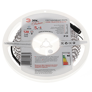Светодиодная лента ЭРА IP68  12V  4,8Вт/м  4000К  LS3528-120LED--W-eco (1уп.-5м)
