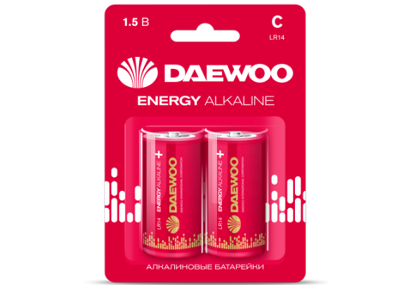 Элемент питания Daewoo LR14 ENERGY Alkaline 2021 BL-2 (кратно 2)
