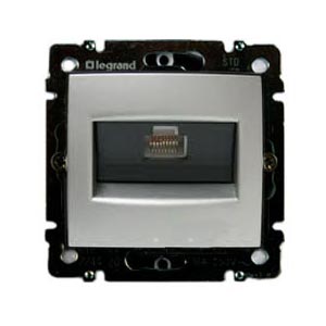 Legrand Valena  Алюминий  Розетка механизм компьютерная 1-местная RJ45 UTP категория 5e без захватов /770238 (кратно 10)