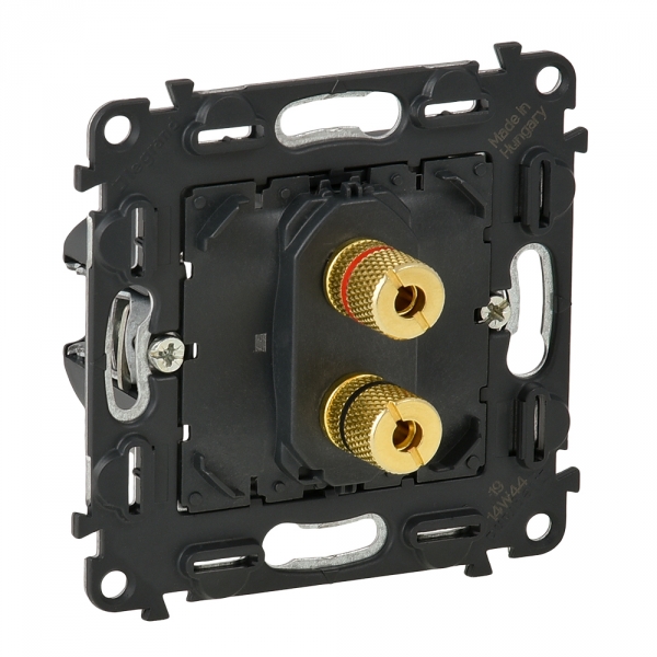 Legrand 753076 Valena IN'MATIC. Аудиорозетка с винтовыми зажимами "банан".Одиночная.