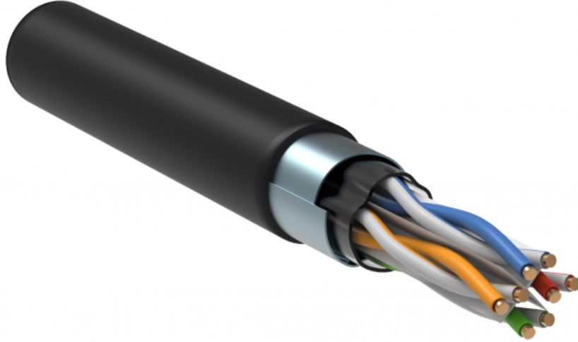 Кабель связи витая пара F/UTP, кат.6 4х2х23AWG solid, LDPE, 305м, черный ITK