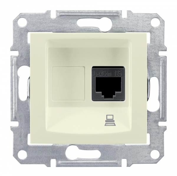 Schneider Electric Sedna  Бежевый Розетка механизм компьютерная 1-местная RJ45 категория 6, экранированная STP с пружинными зажимами IP20 скрытая установка SDN4900147