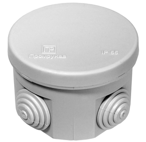 Коробка распаячная ОП D70х50 безгалогенная (HF) IP55 (132шт/кор) Промрукав 40-0110